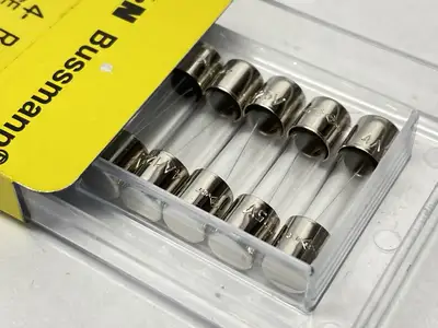 USED EATON BUSSMANN MINI GLASS FUSE 4A 10KA 125VAC LOT OF 5