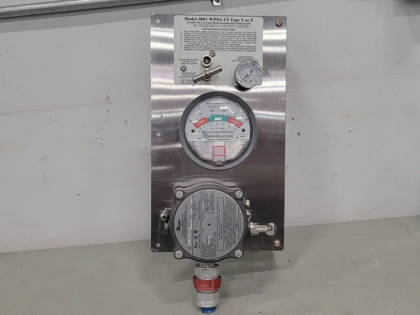 Purge & Pressurization System 3003-WPSA-CI Type Y or Z