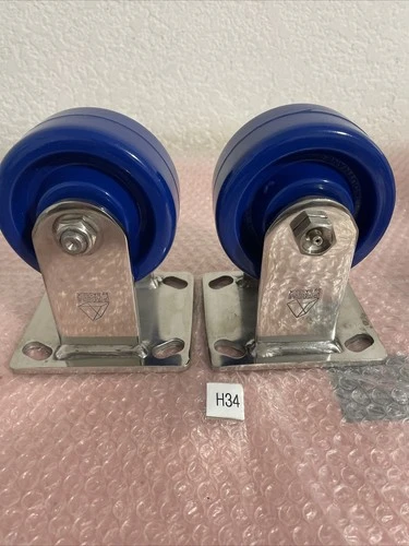 (2) Prism By Bassick Industrial 4” Wheel Diameter Rigid Caster See Phots For