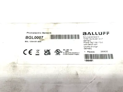New | in-Stock Balluff Photoelectric Fork Sensor 120mm Opening BGL 120A-001-S49 Photoelectric Sensors Michigan US | Maverick Industrial Sales #1489388