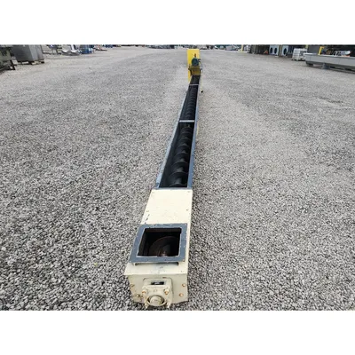 Used 9" dia. Mild Steel U-trough Auger Screw Conveyor 24'-10"L