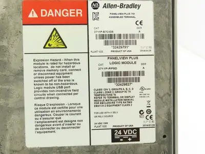 Allen Bradley 2711P-B7C4D8 PanelView Plus 700 Graphic Terminal Touch Screen 24V
