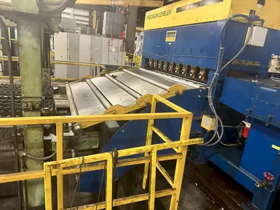 72" X .128" X 70,000 # AUTOMATIC FEED CO. SERVO FEEDLINE WITH HER-VOSS LEVELER. STOCK # 1162623