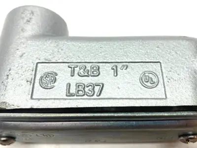 USED THOMAS & BETTS BLUEKOTE RIGID CONDUIT OUTLET ELBOW 1" W/ COVER