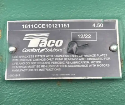 New | in-Stock Taco 1611CCE10121151 Centrifugal Pumps California US | Davliegogo LLC #1706888