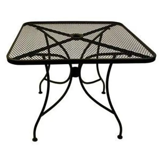 30" x 48" RECTANGULAR MESH TOP OUTDOOR TABLE W/ UMBRELLA HOLE