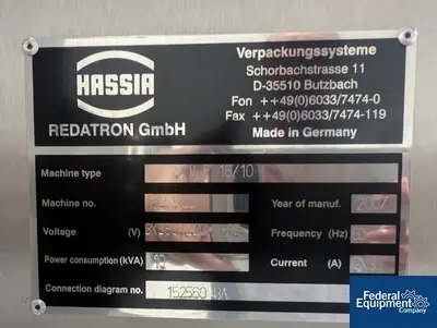 USED Hassia Hassia Stick Pack Machine, Model SVP 18/10