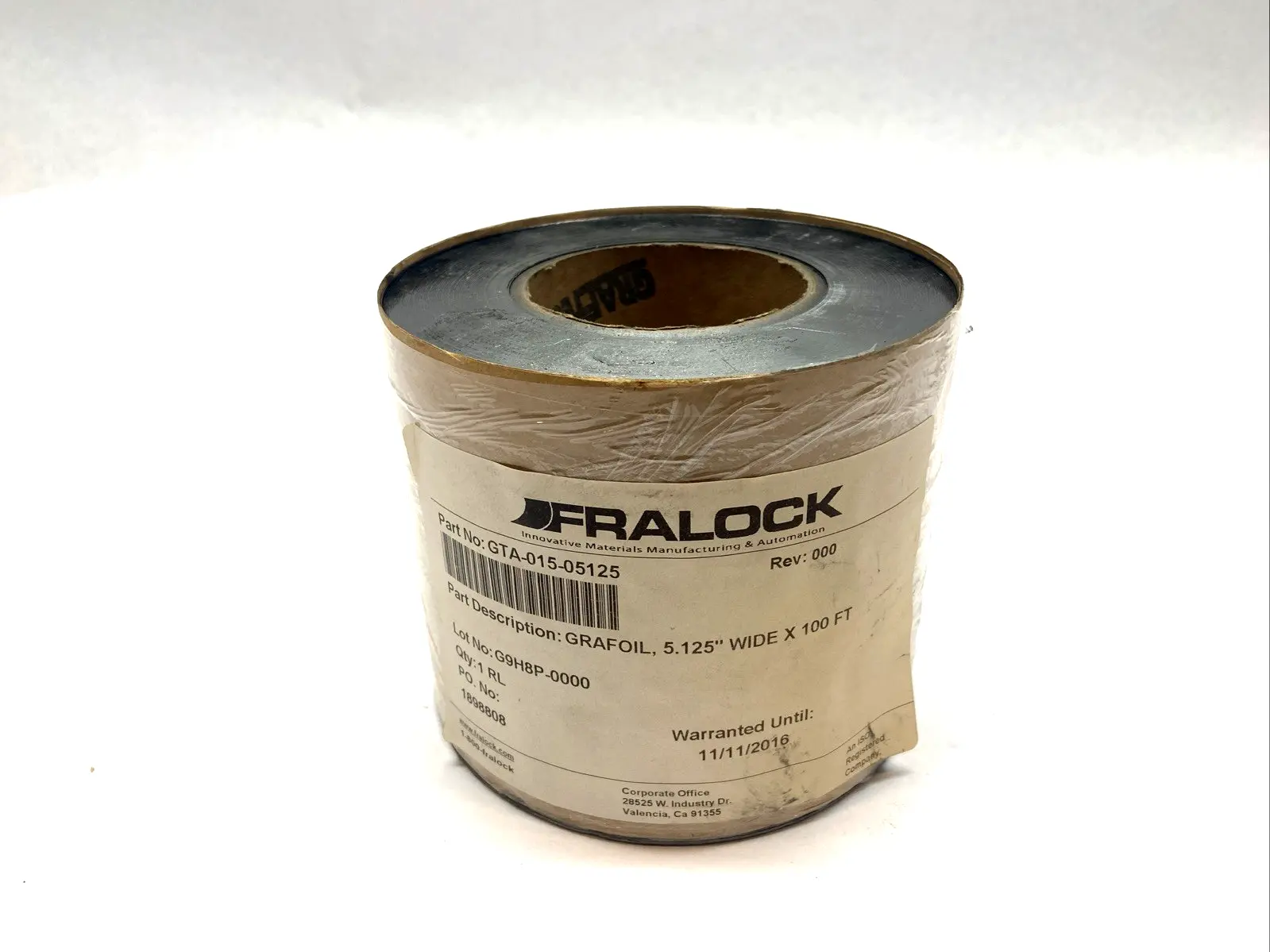 New | in-Stock FRALOCK GRAFOIL 5.125" WIDE X 100 FT Commercial Materials & Supplies Michigan US | Maverick Industrial Sales #1092446