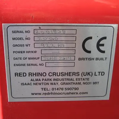 USED 2019 RED RHINO CRUSHERS 2000