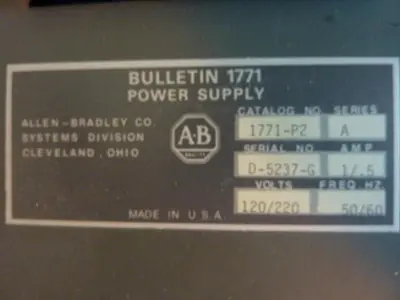USED ALLEN BRADLEY 1771-P2 SER A