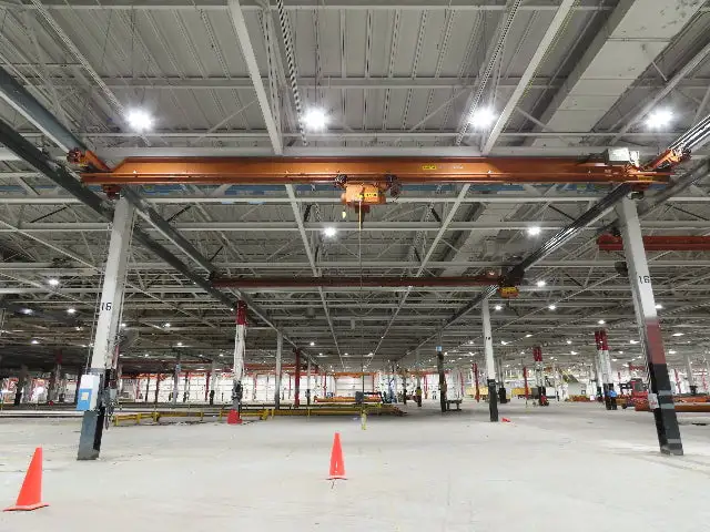Cleveland Tramrail P&H 3 Ton Single Girder Underhung Bridge Crane 45' 10" Span