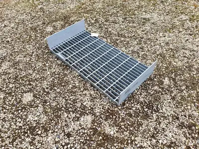 34.5 in x 18 in. Hot-Dip Galvanized Catwalk Grate w/ 6 in. Kick Plates