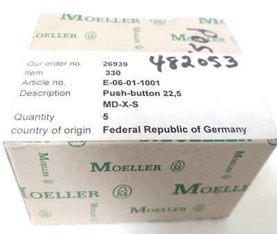 🔥 NEW (5PCS) MD-X-S BLACK Operators PUSH BUTTON 22mm Klockner Moeller Eaton