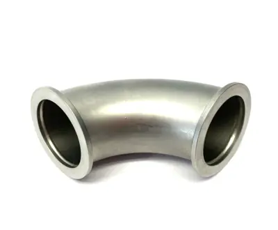USED AGILENT STAINLESS STEEL ELBOW, 90°, NW40, 2.56 INCH CLEARANCE