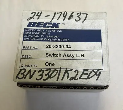 New | in-Stock BECK 20-3200-04 Switch Parts Ohio US | Surplus Asset Holdings #1225495