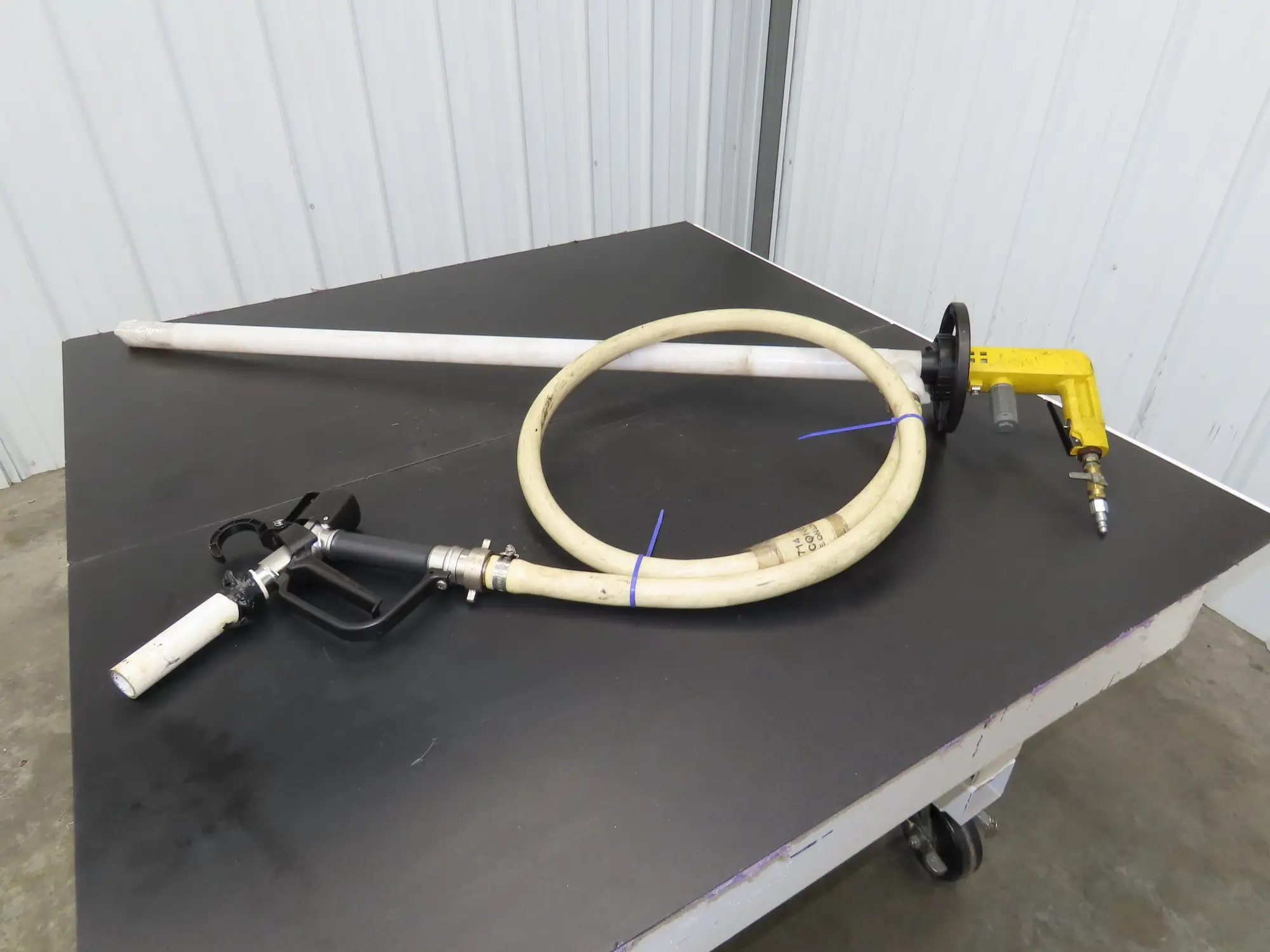 Lutz MD-2 Pneumatic Air Drum Container Pump 48" Plastic Tube w/Hose PVDF 41-L DL