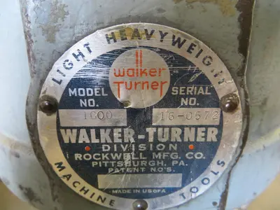 Walker Turner Radial Drill Press Model 1600