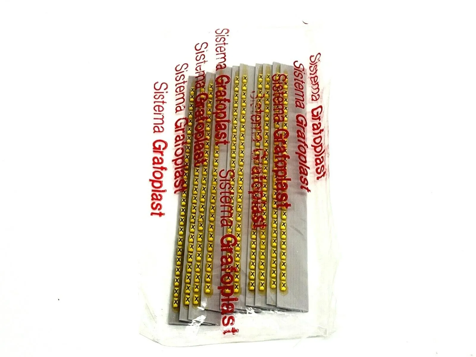 117 | Grafoplast  Wire Markers X Black on Yellow 10 Strips 9TFX16 - New