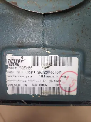 Used TIGEAR 2 TIGEAR-2 RIGHT ANGLE WORM GEAR REDUCER 23Q50H56 50:1 RATIO Speed Reducers | ND Industrial Surplus #1225358
