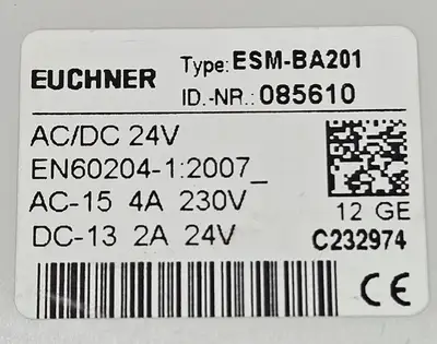 Euchner ESM-BA201 Safety Relay. Loc3C-12