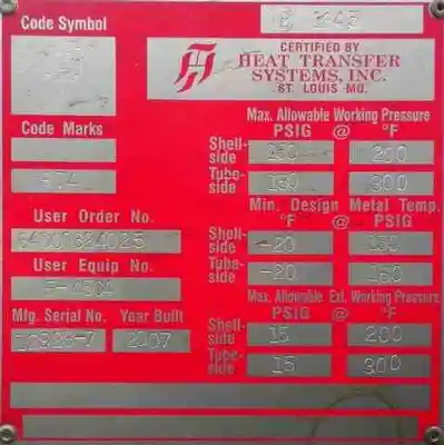 USED HEAT TRANSFER EQUIPMENT CO NA