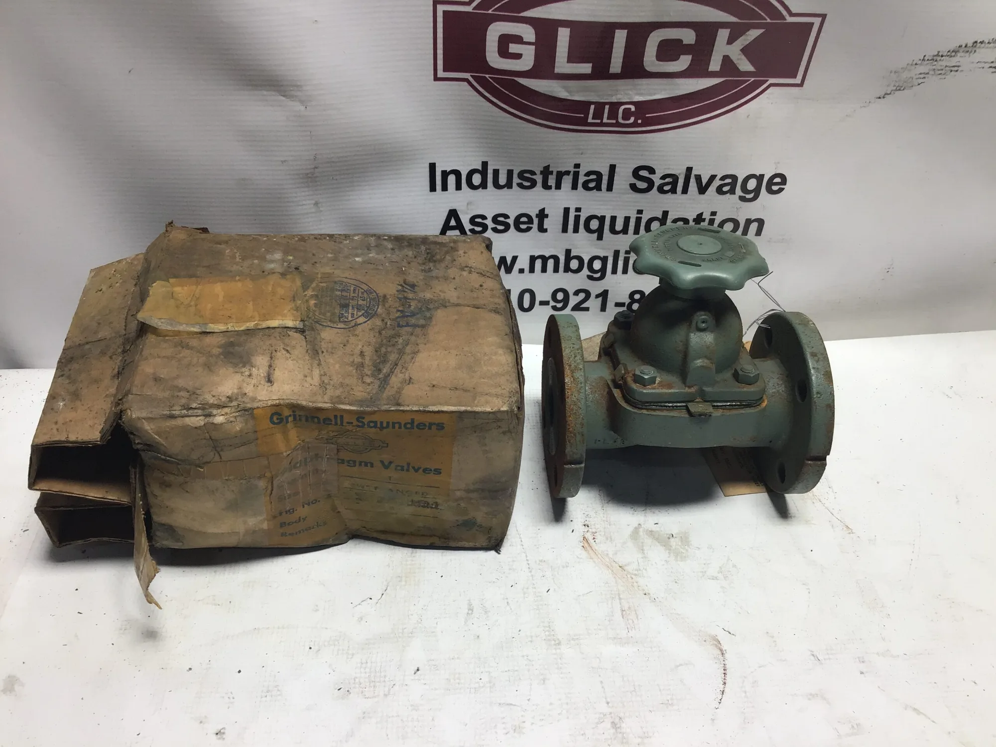 Plastic Lined Grinnell-Saunders 1 1/4 Flanged Diaphragm Valve