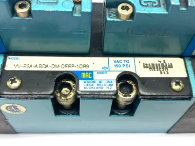 MV-P2A-ABDA-DM-DFFP-1DR9 | MAC Valves  Solenoid Valve VAC to 150psi - Used