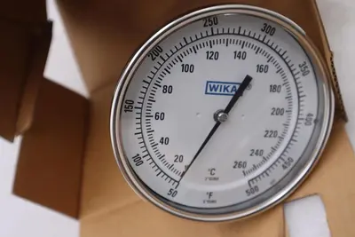 WIKA TI.52 BIMETAL THERMOMETER STEM 2.5" RANGE 50/500 F/C CONN 1/2"NPT - GF263