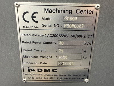 Used 2014 DMC FM50V Vertical Machining Centers Illinois US | Aucto #1307973
