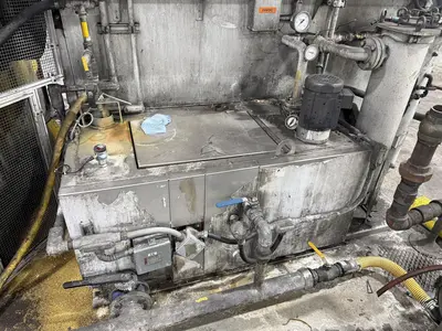 48" X 3-STAGE RANSOHOFF ROTARY DRUM BATCH AUTOMATIC PARTS DEBURR & WASHER SYSTEM, NEW 2013: YOBRO #24300