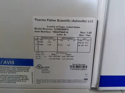 Fisherbrand Isotemp IUE60086FA -86C Ultra Low Freezer 28.8Cf (2023) FULLY TESTED