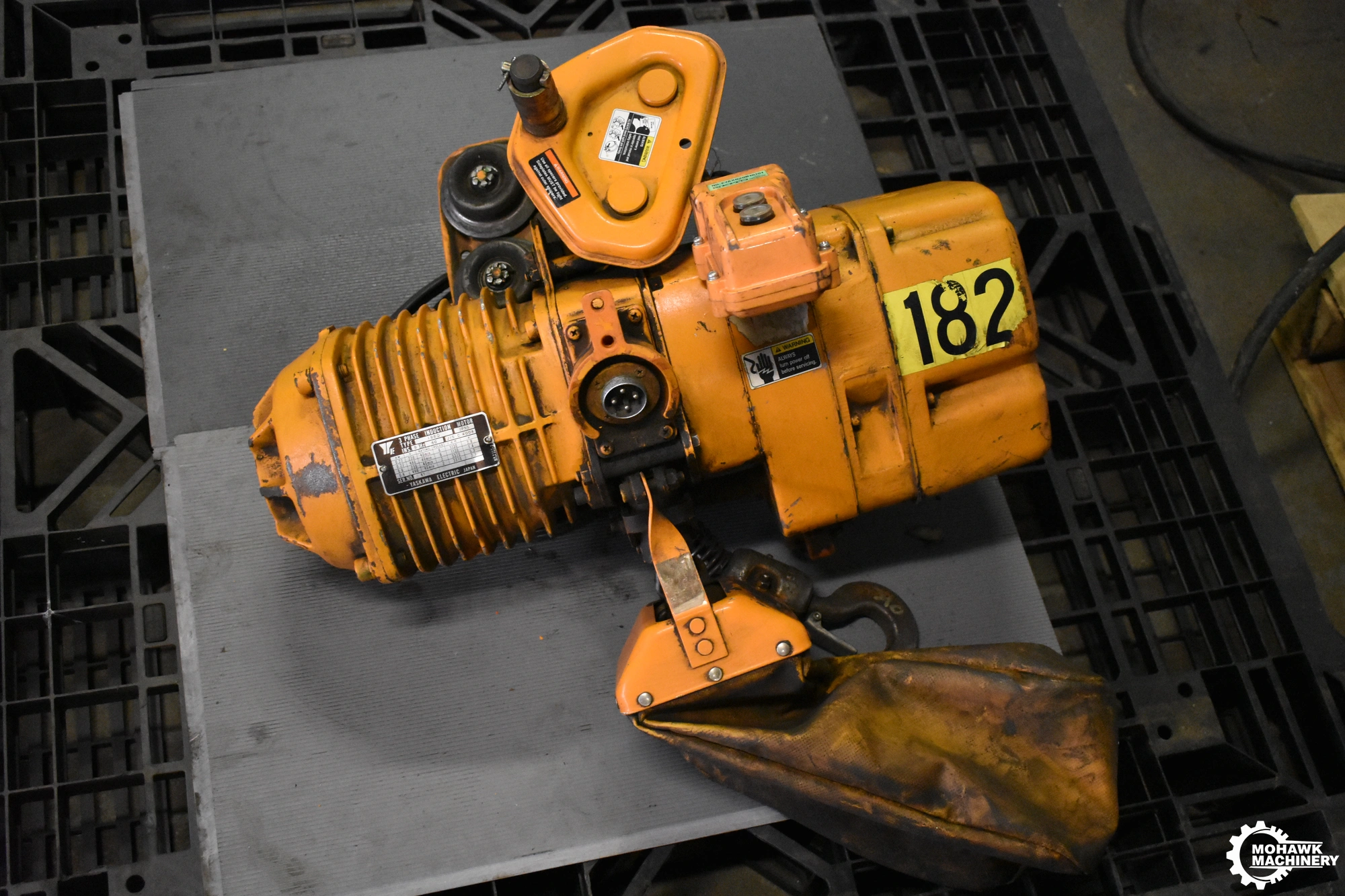 1/2 TON HARRINGTON "ES3B-7928" ELECTRIC CHAIN HOIST w/PENDANT & TROLLEY