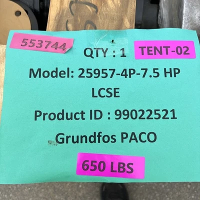 New | in-Stock Grundfos 25957-4P-7.5HP Centrifugal Pumps California US | Davliegogo LLC #1705462