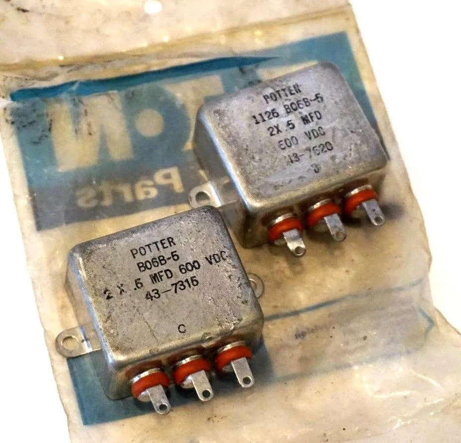 2 NEW POTTER AND BRUMFIELD 1126-B06B-5 CONTROL RELAYS 600VDC, 2 X .5, 1126B06B5
