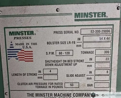USED 2000 MINSTER E2-300-54-44