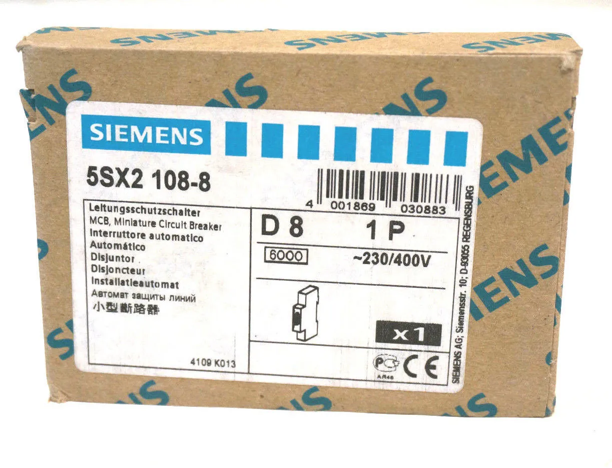 NEW SIEMENS 5SX2-108-8 CIRCUIT BREAKER 5SX21088