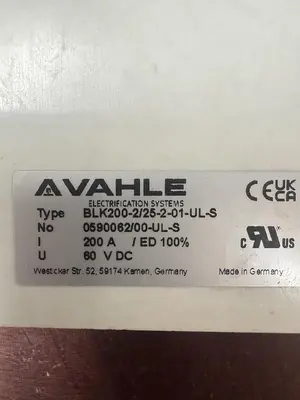 Used VAHLE BLK200-2/25-2-01-UL-S Misc Electrical & Power Parts Michigan US | Aucto #1336201