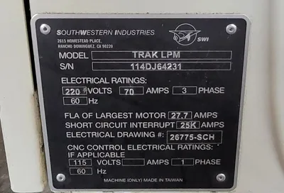 2011 SOUTHWESTERN INDUSTRIES TRAK LPM CNC, Machining Centers | Machinery Central (22)