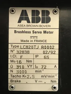 USED ABB BRUSHLESS SERVO MOTOR LC820TJ R0002