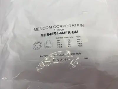 New | in-Stock Mencom Ethernet, Receptacle, M12 4 Pole D-Coded Male to RJ45 Electrical Fittings Michigan US | Maverick Industrial Sales #1395152