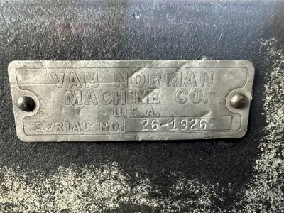VAN-NORMAN NO. 38 VERTICAL UNIVERSAL 50-TAPER MILLING MACHINE. STOCK # 0255424