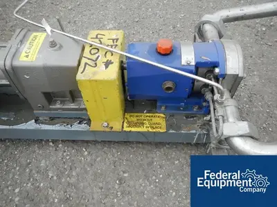 USED LOBEFLO 2" Lobeflo Rotary Lobe Pump, S/S, 1 HP