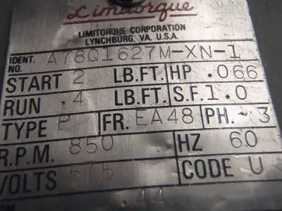 USED LIMITORQUE VALVE ACTUATOR MOTOR
