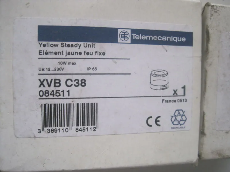 NEW TELEMECANIQUE XVB-C38 YELLOW STEADY UNIT XVBC38