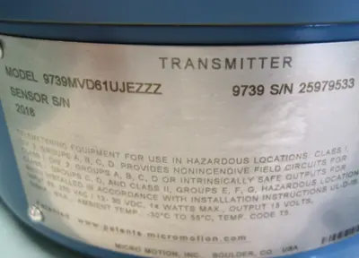 NEW Micromotion 9739MVD 61UJEZZZ