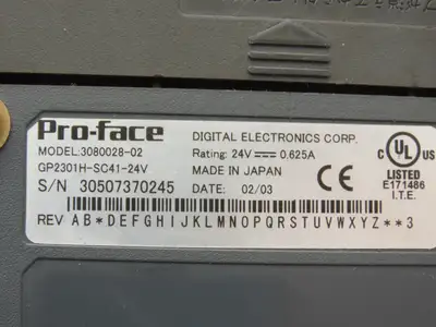 Proface 3080028-02 Robot Teach Pendant Display Unit With E-Stop & 25' Cord