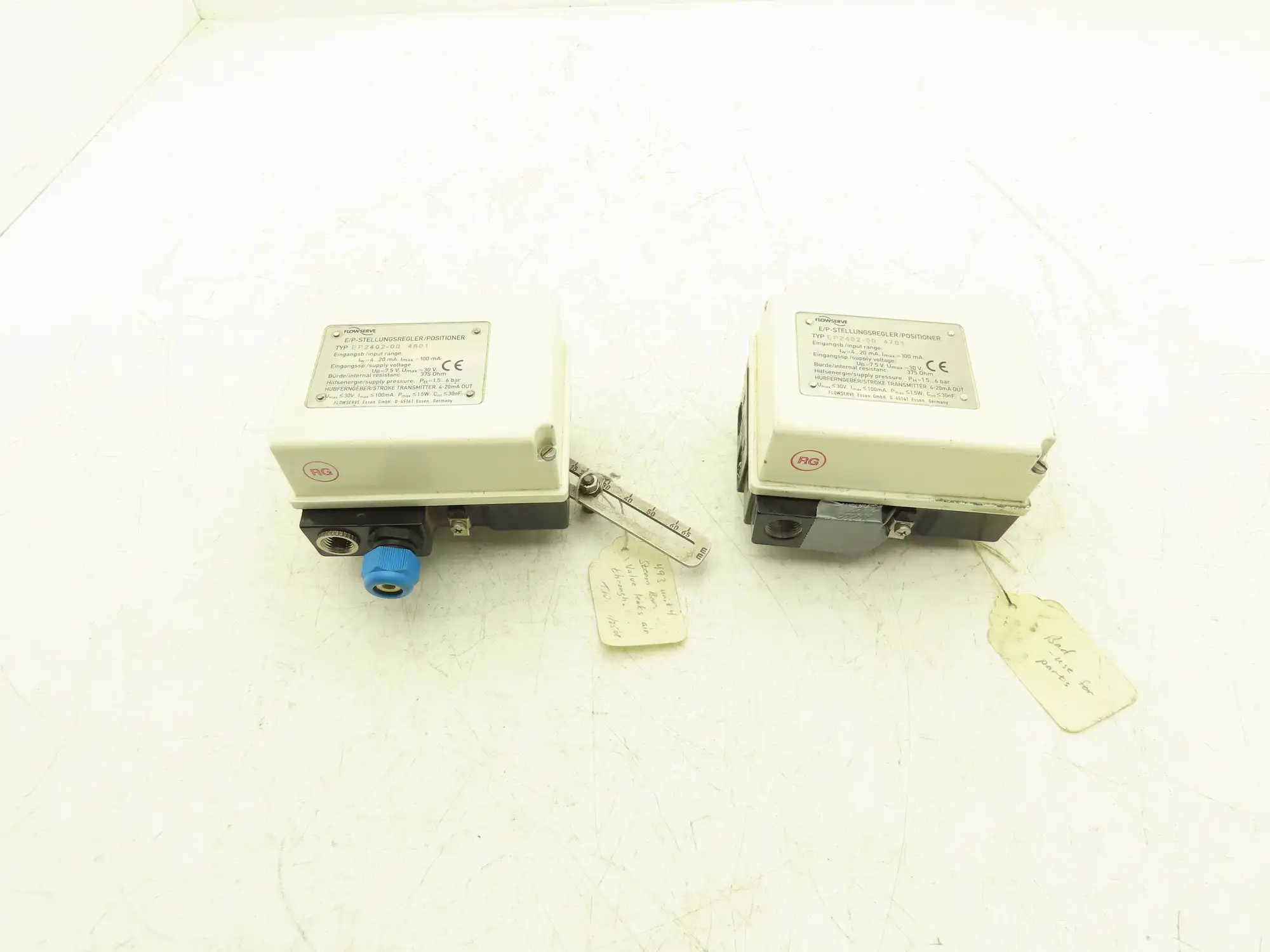 FlowServe EP2402-00 Positioner 1.5-6 bar 22-87 psi 375 Ohm 7.5-30vDC Lot of 2