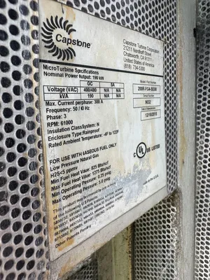 USED 2015 CAPSTONE TURBINE 200R-FG4-BE00