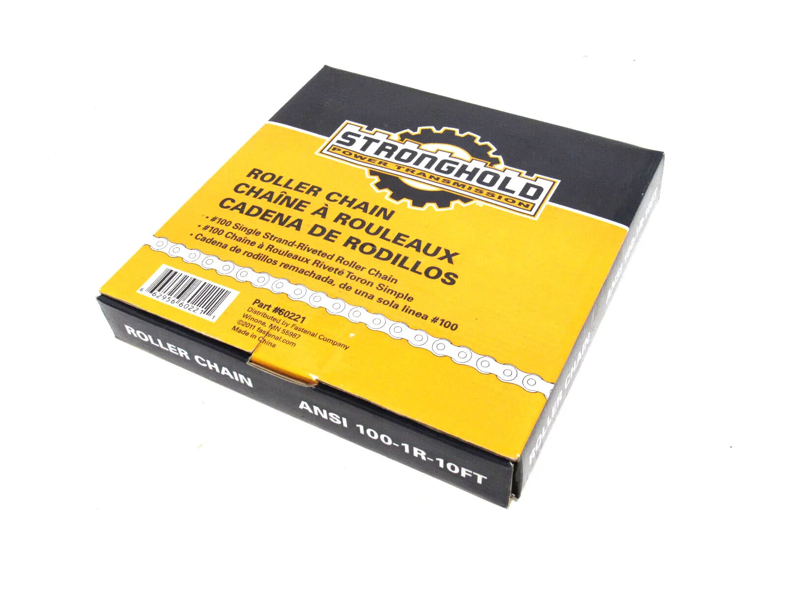 NEW STRONGHOLD ANSI 100-1R-10FT ROLLER CHAIN 60221 ANSI 1001R10FT