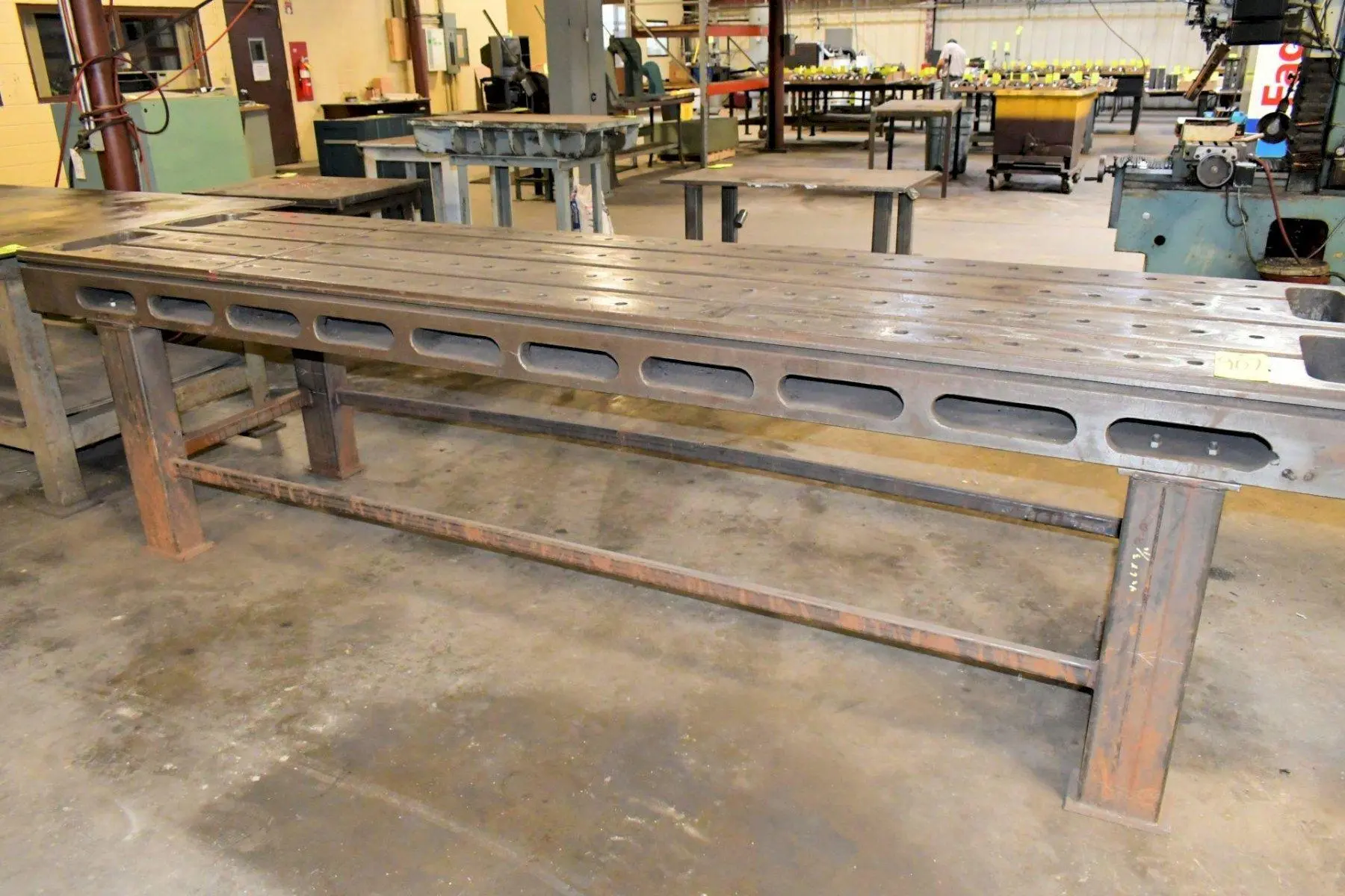 137" X 32" X 37" T-SLOT STEEL LAYOUT TABLE: STOCK #22226